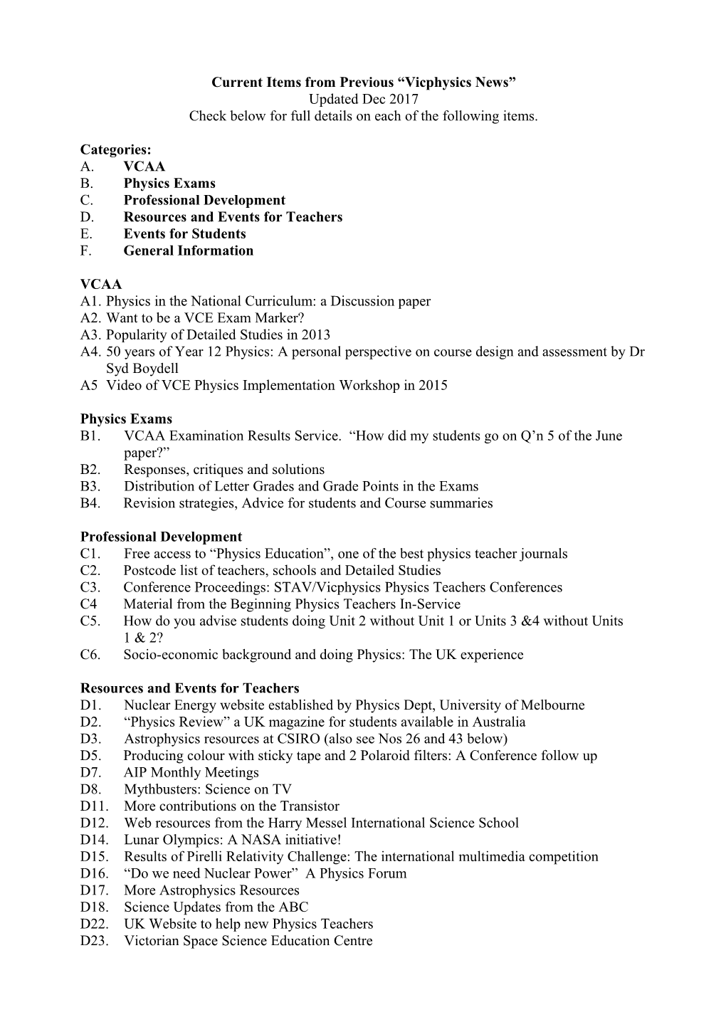 Physics News from the AIP Term 4 No 1