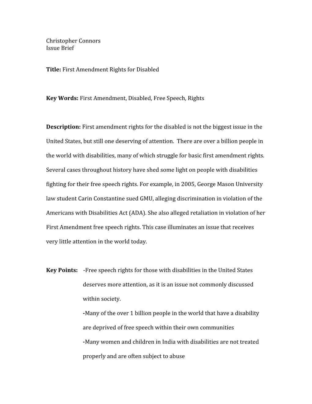 Title: First Amendment Rights for Disabled