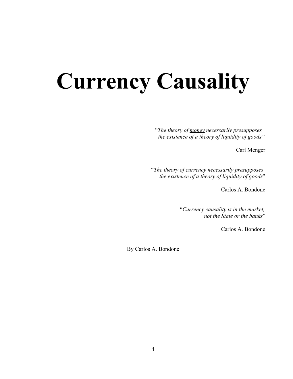 Currency Causality
