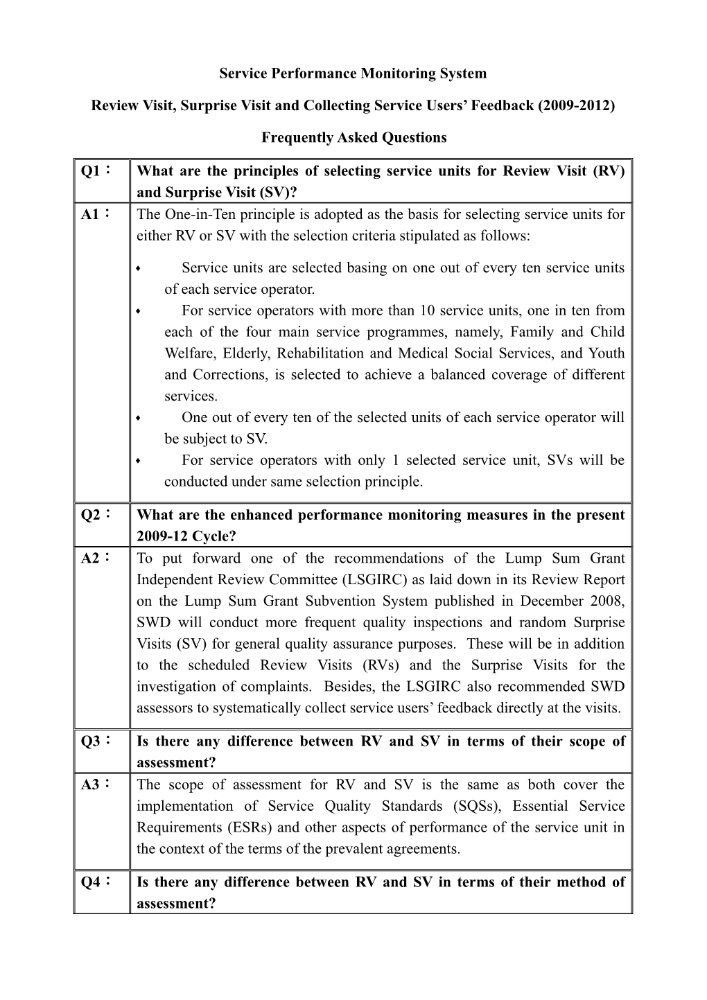 Service Performance Monitoring System