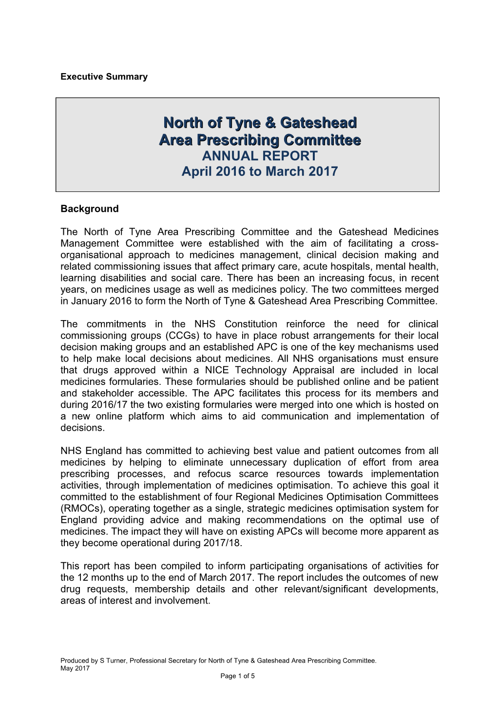 Notes from the Northumberland & North Tyneside Drug and Therapeutics Committee