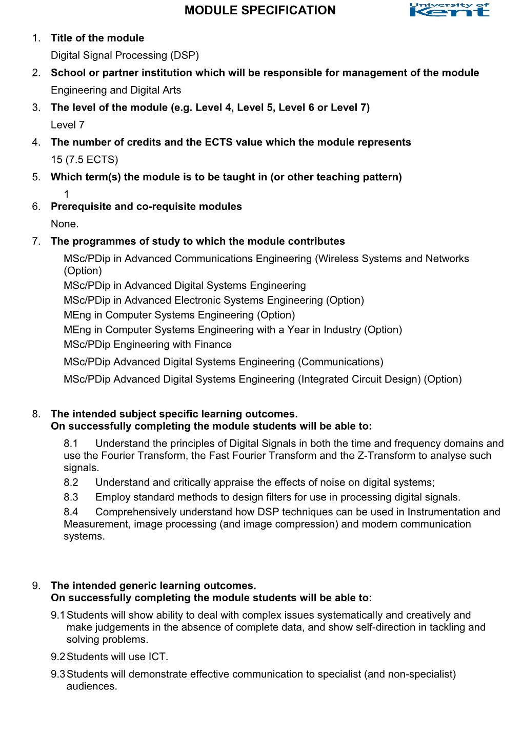 Digital Signal Processing (DSP)