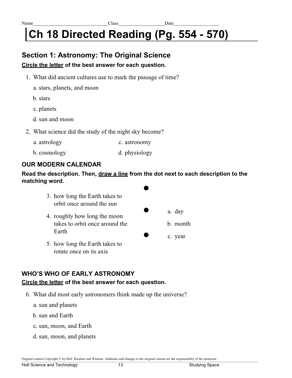 Ch 18 Directed Reading (Pg