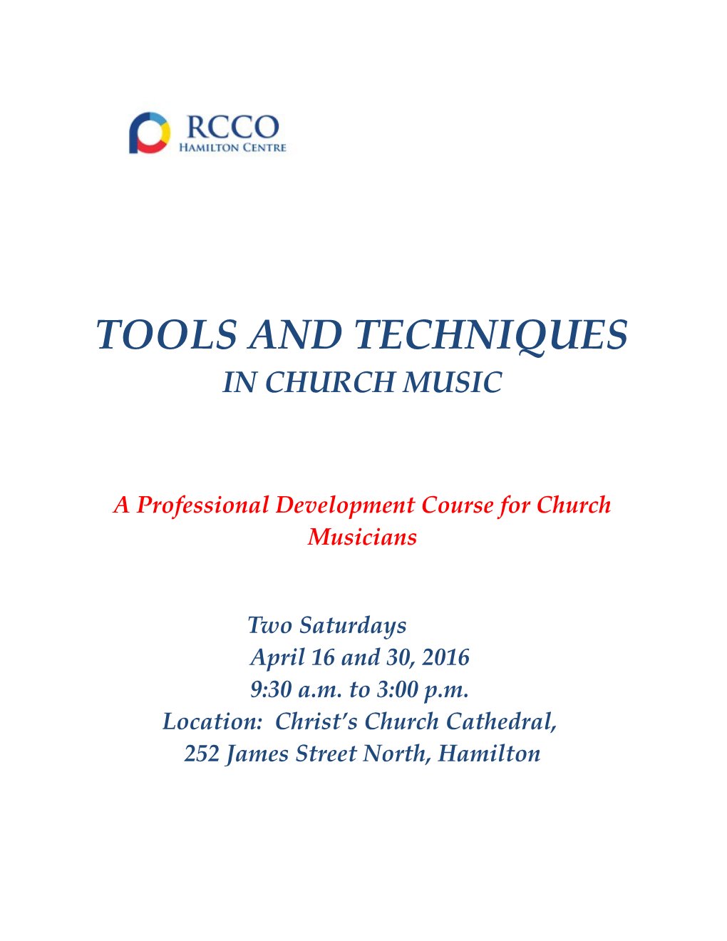 A Professional Development Course for Church Musicians