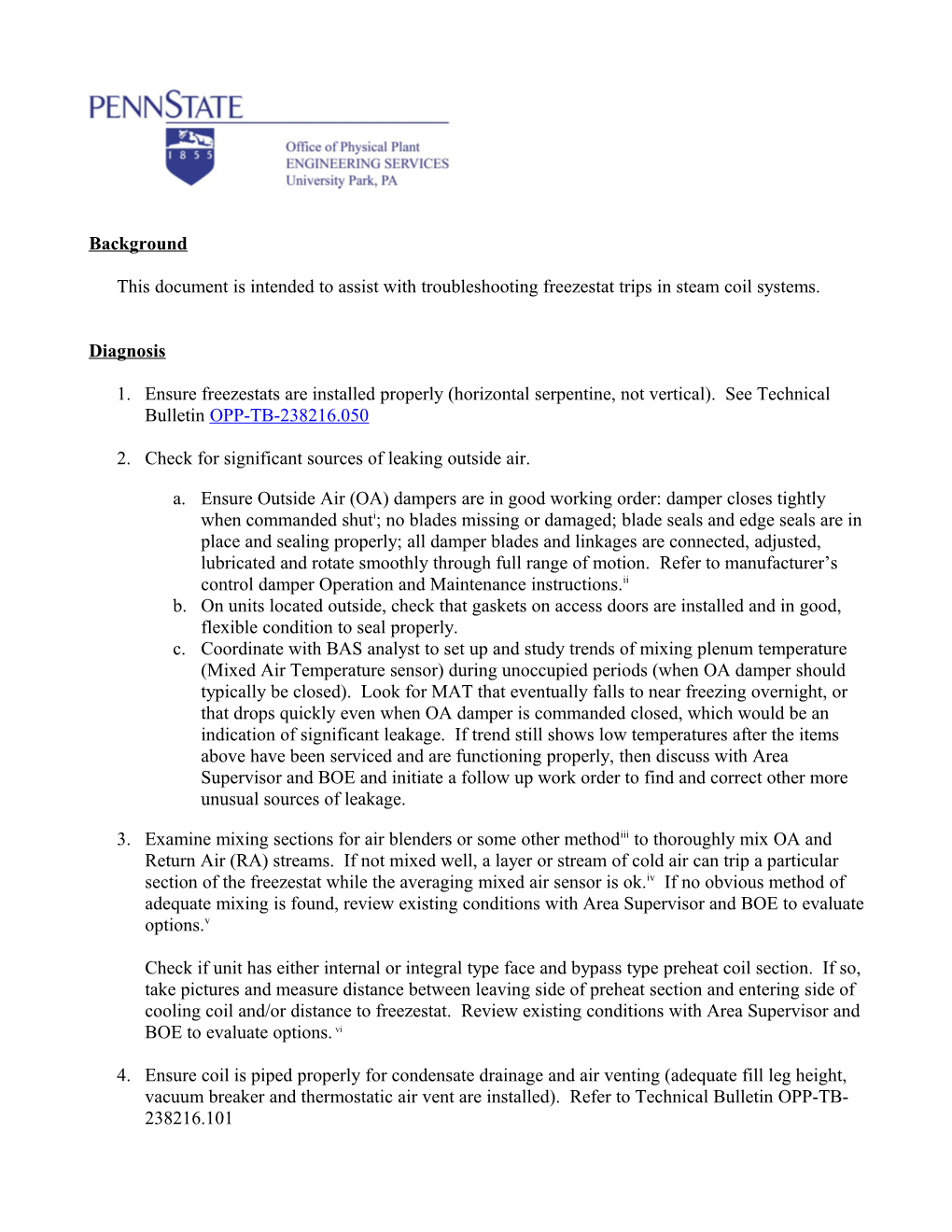 This Document Is Intended to Assist with Troubleshooting Freezestat Trips in Steam Coil Systems