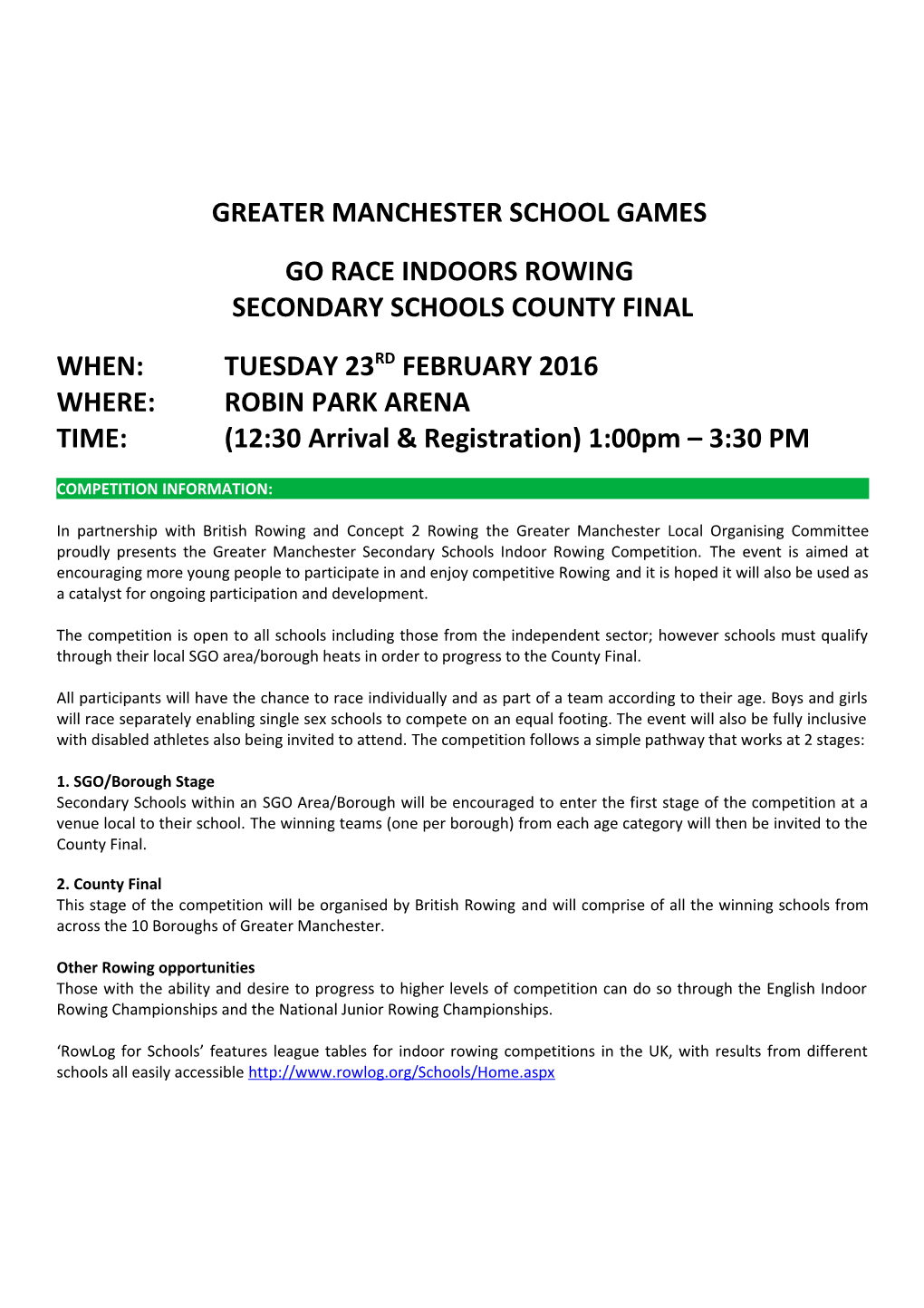 Greater Manchester School Games