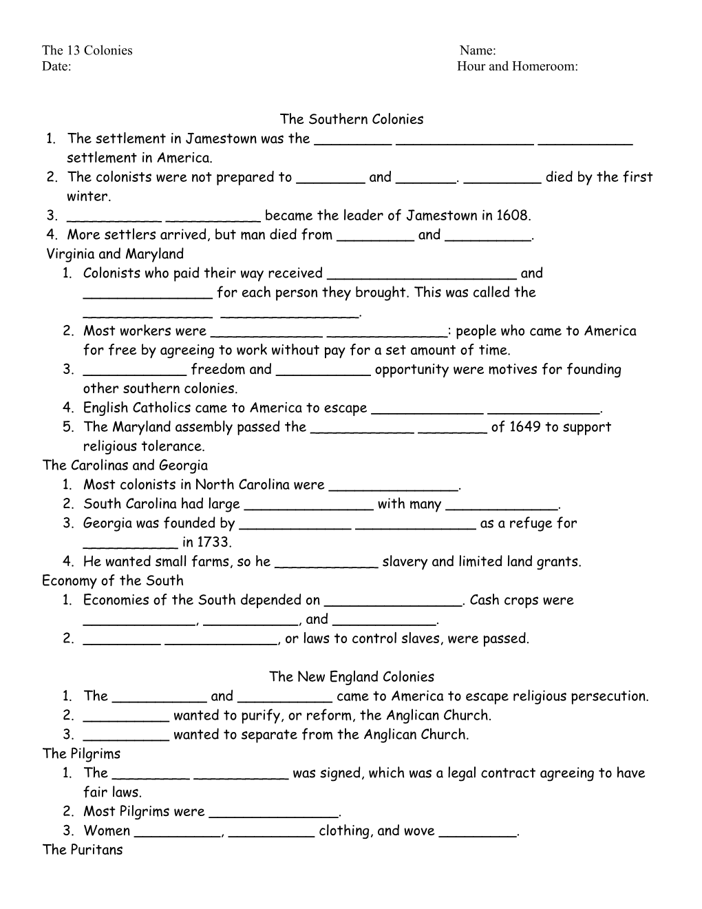 Date:Hour and Homeroom