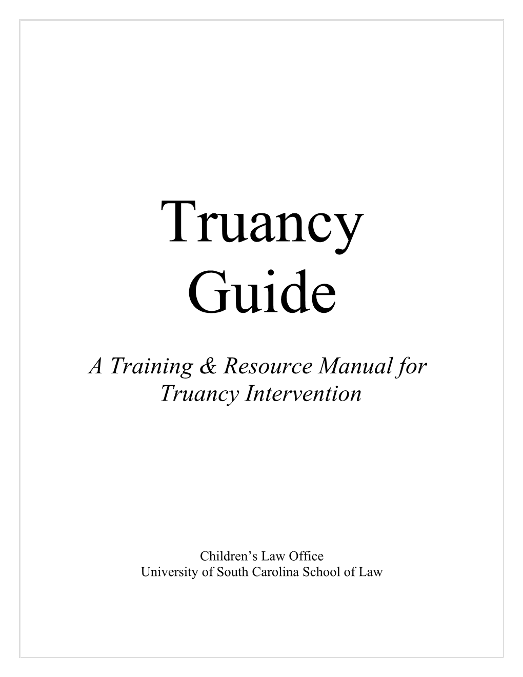 A Training & Resource Manual For