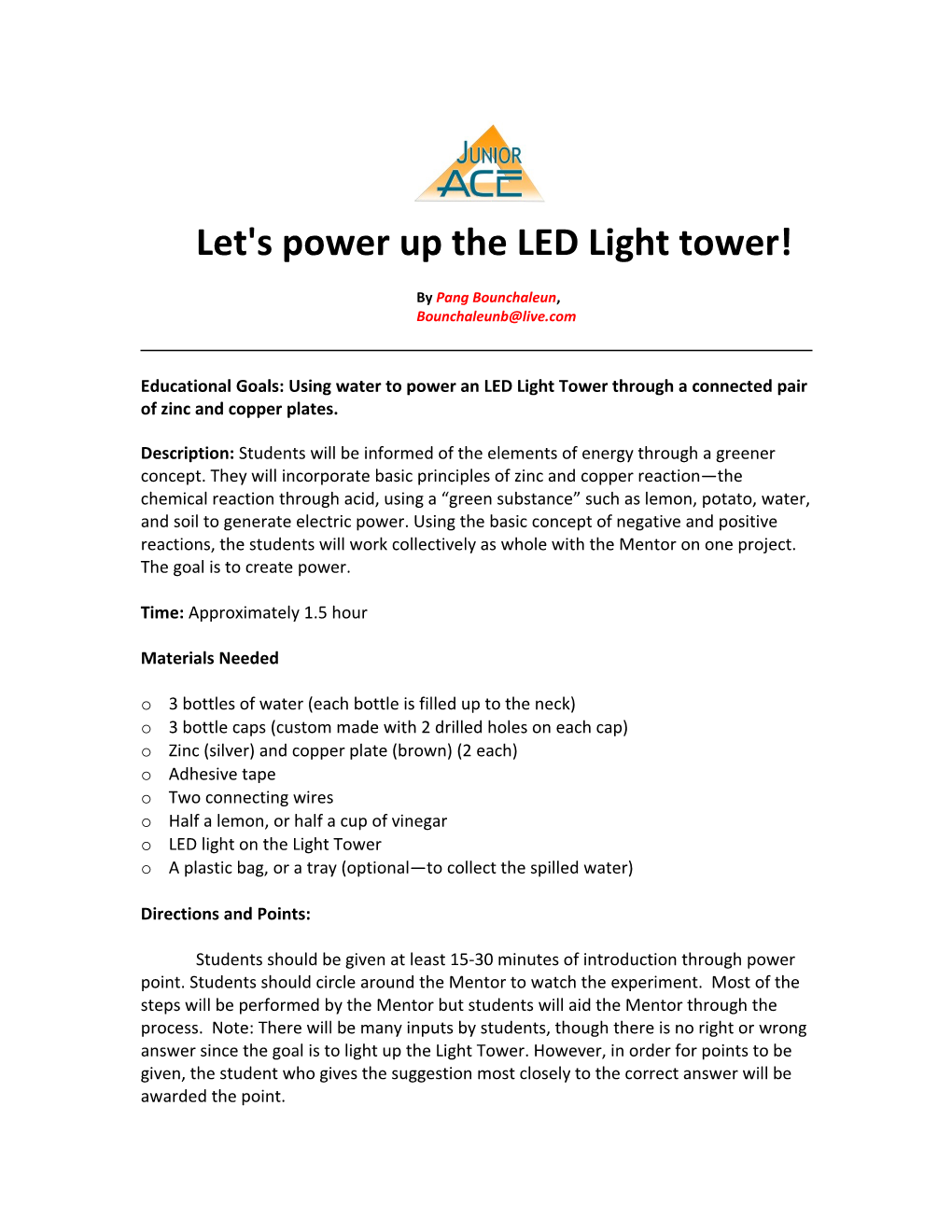 Let's Power up the LED Light Tower!