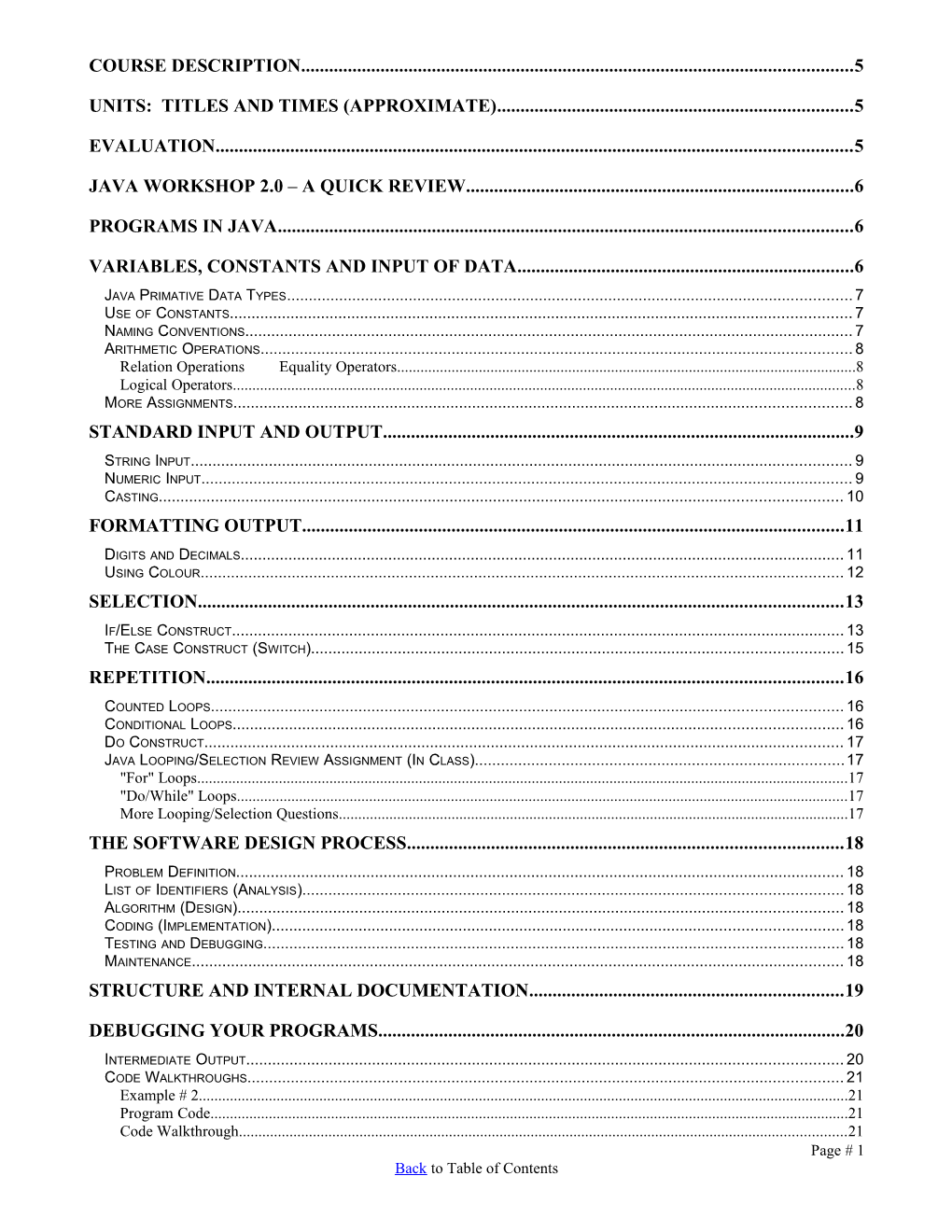 Units: Titles and Times (Approximate)