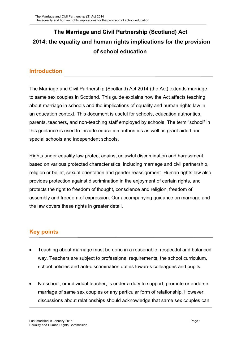 The Equality and Human Rights Implications for the Provision of School Education