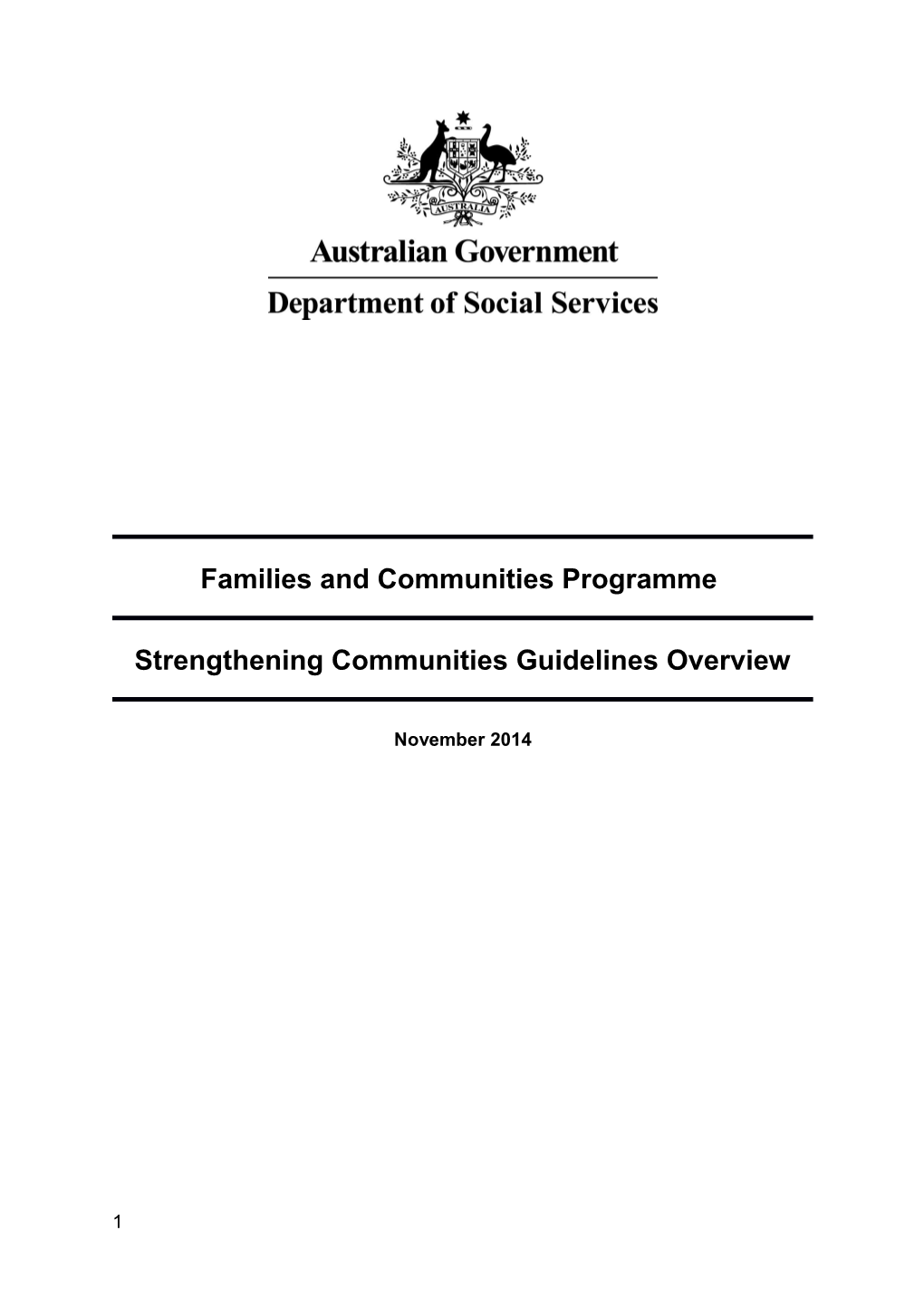 Strengtheneing Communities Programme Guidelines