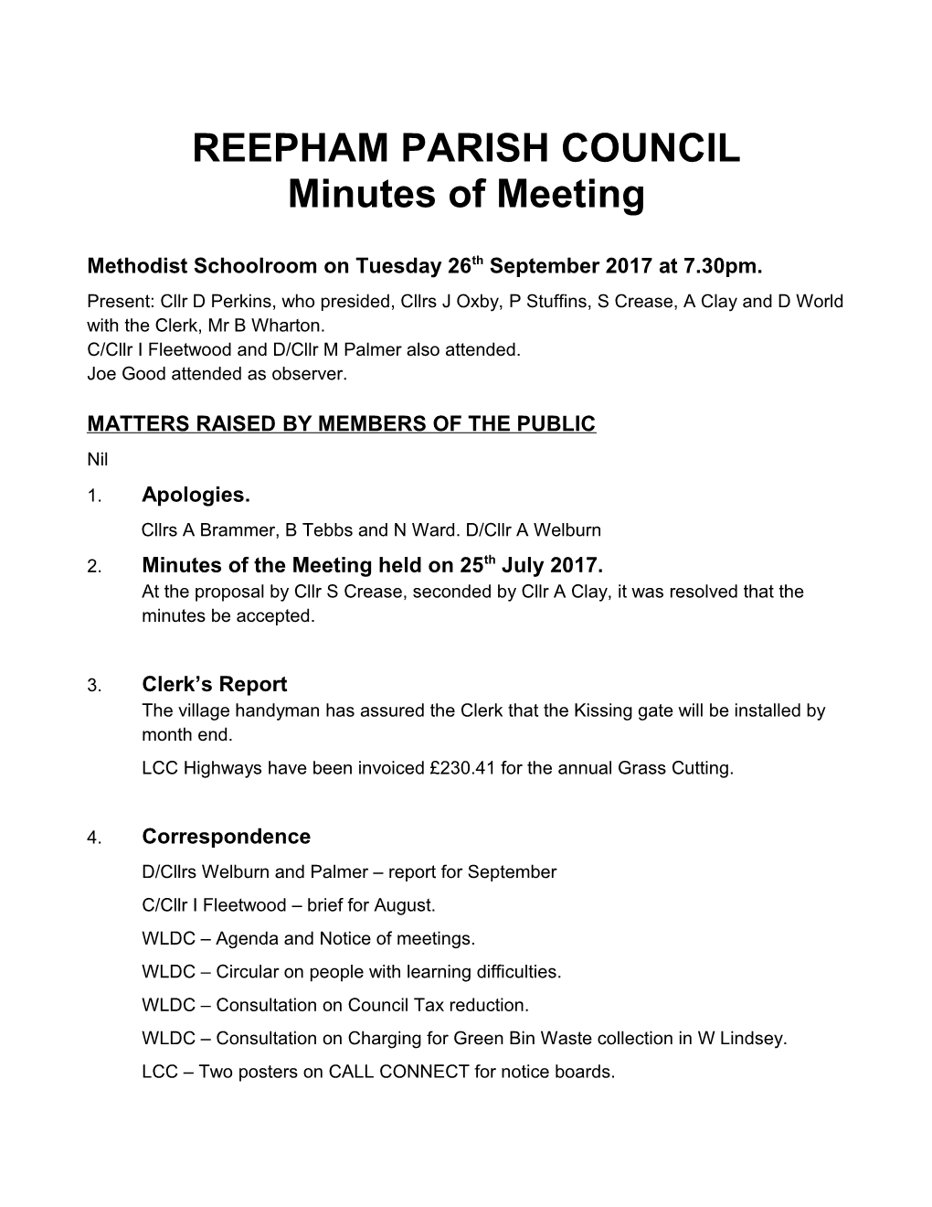 Reepham Parish Council