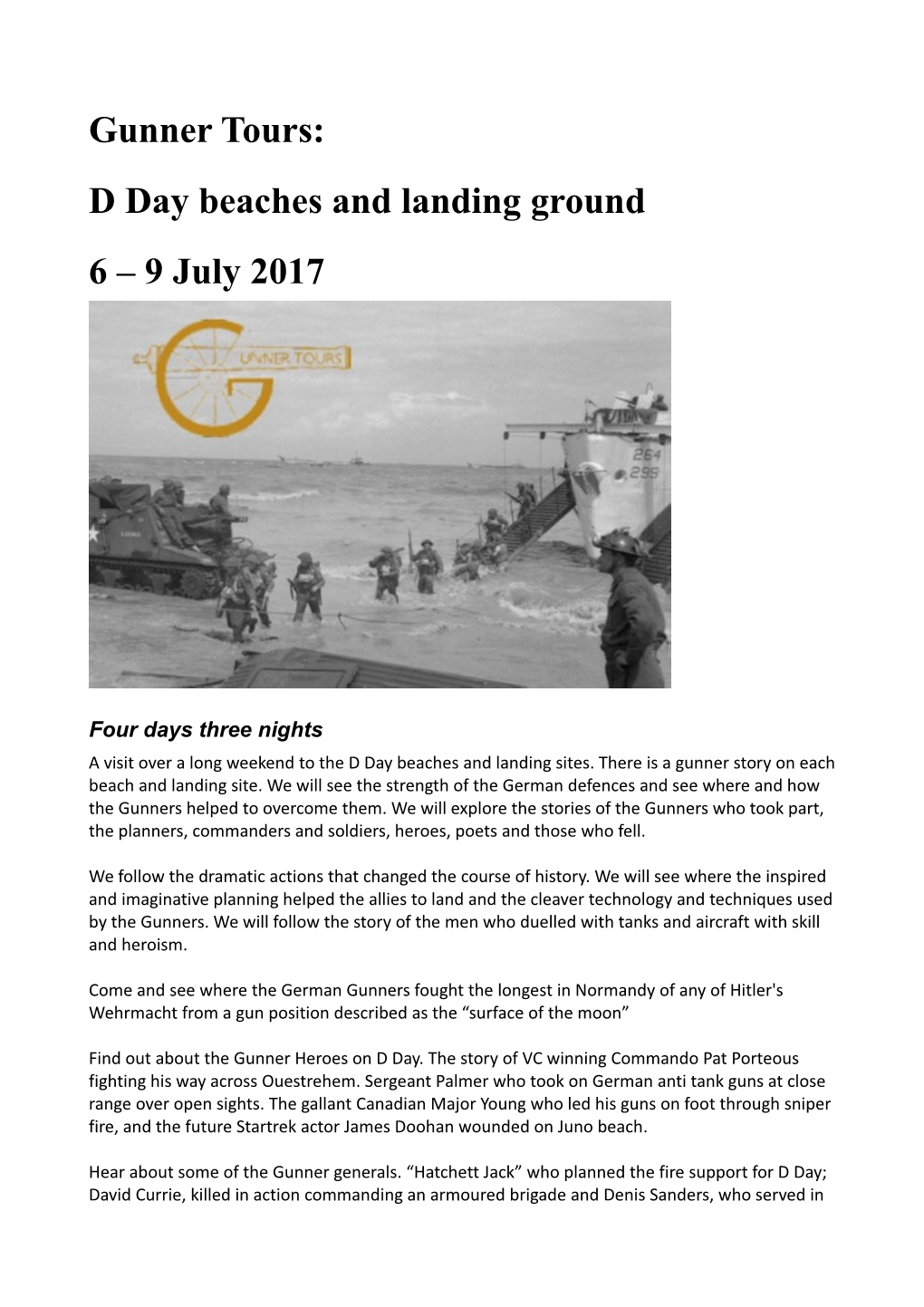 D Day Beaches and Landing Ground