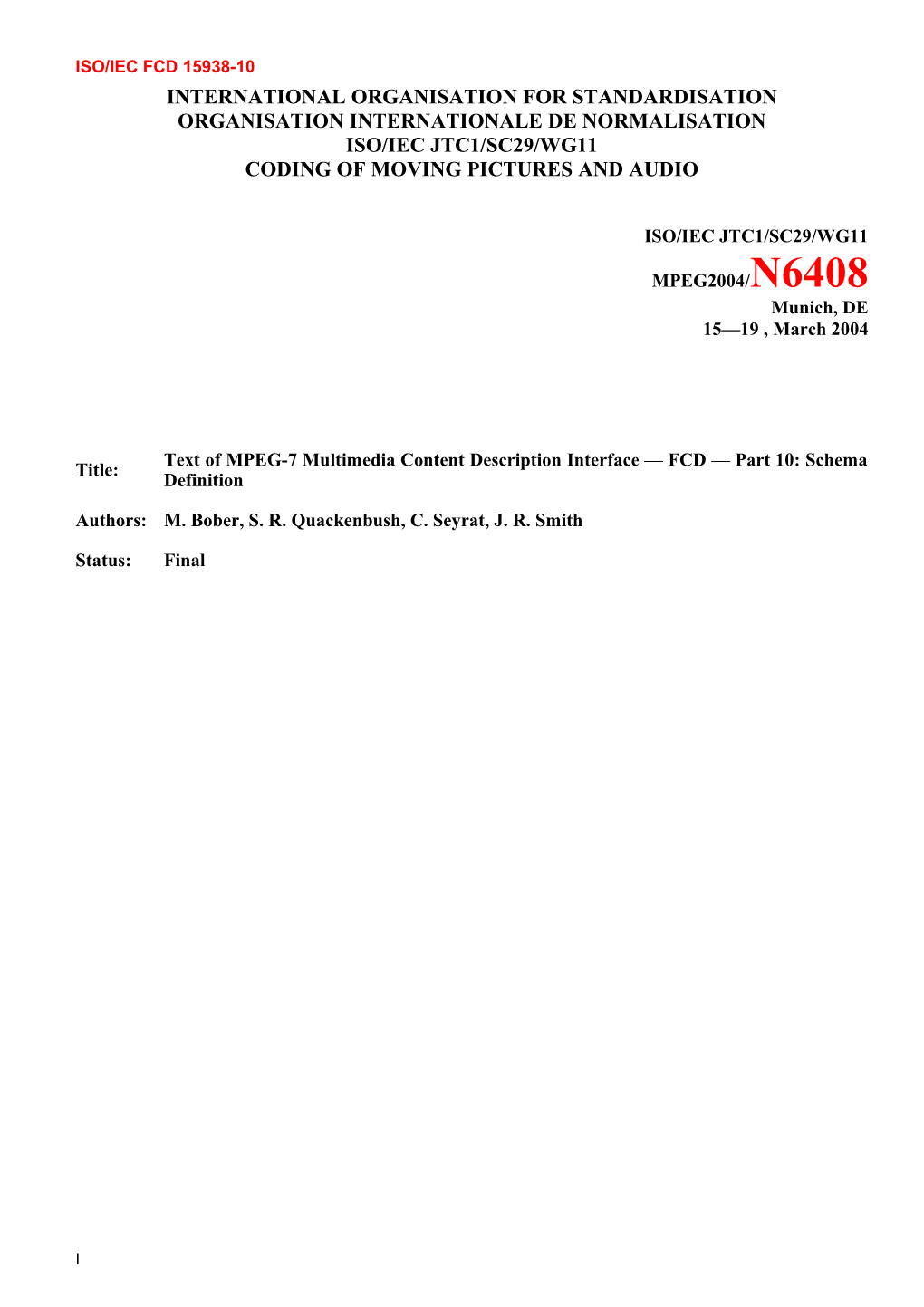 Basic Template for the Development of ISO and ISO/IEC Standards