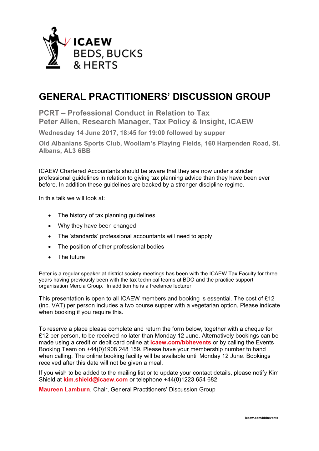 General Practitioners Discussion Group