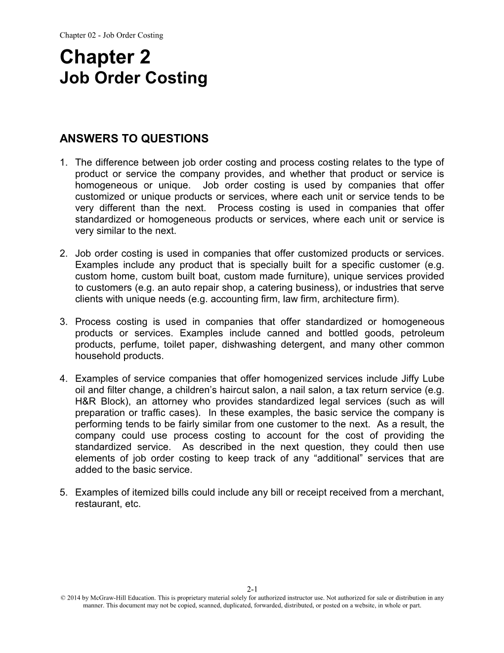 Chapter 02 - Job Order Costing