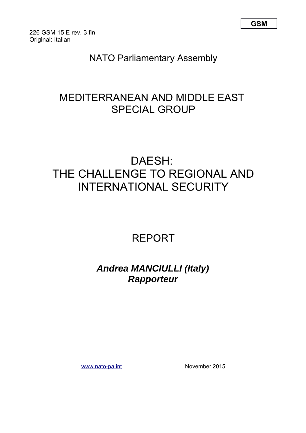 2015 GSM Report on Daesh