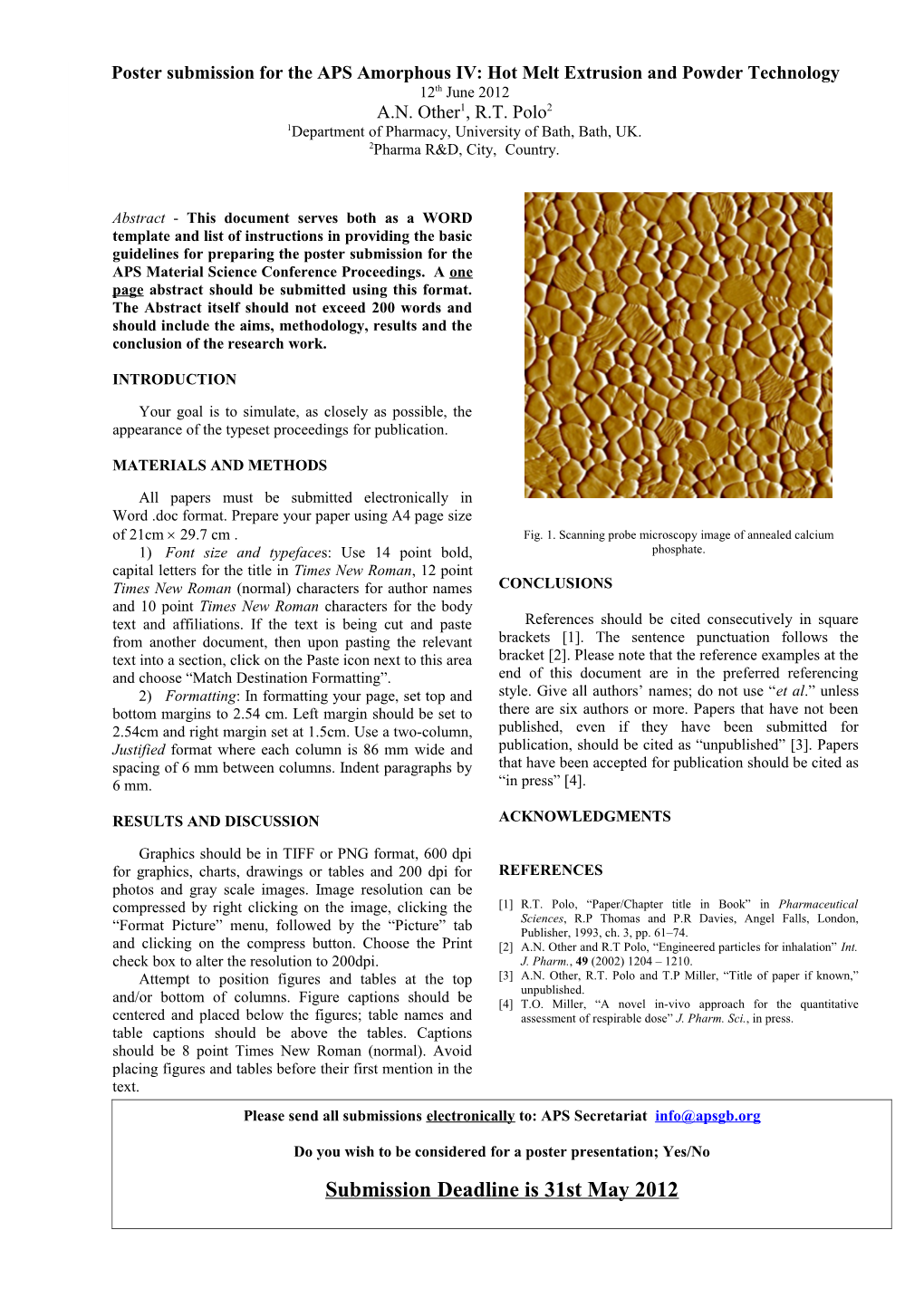 Abstract-Paperstemplate for APS Inhalation Proceedings