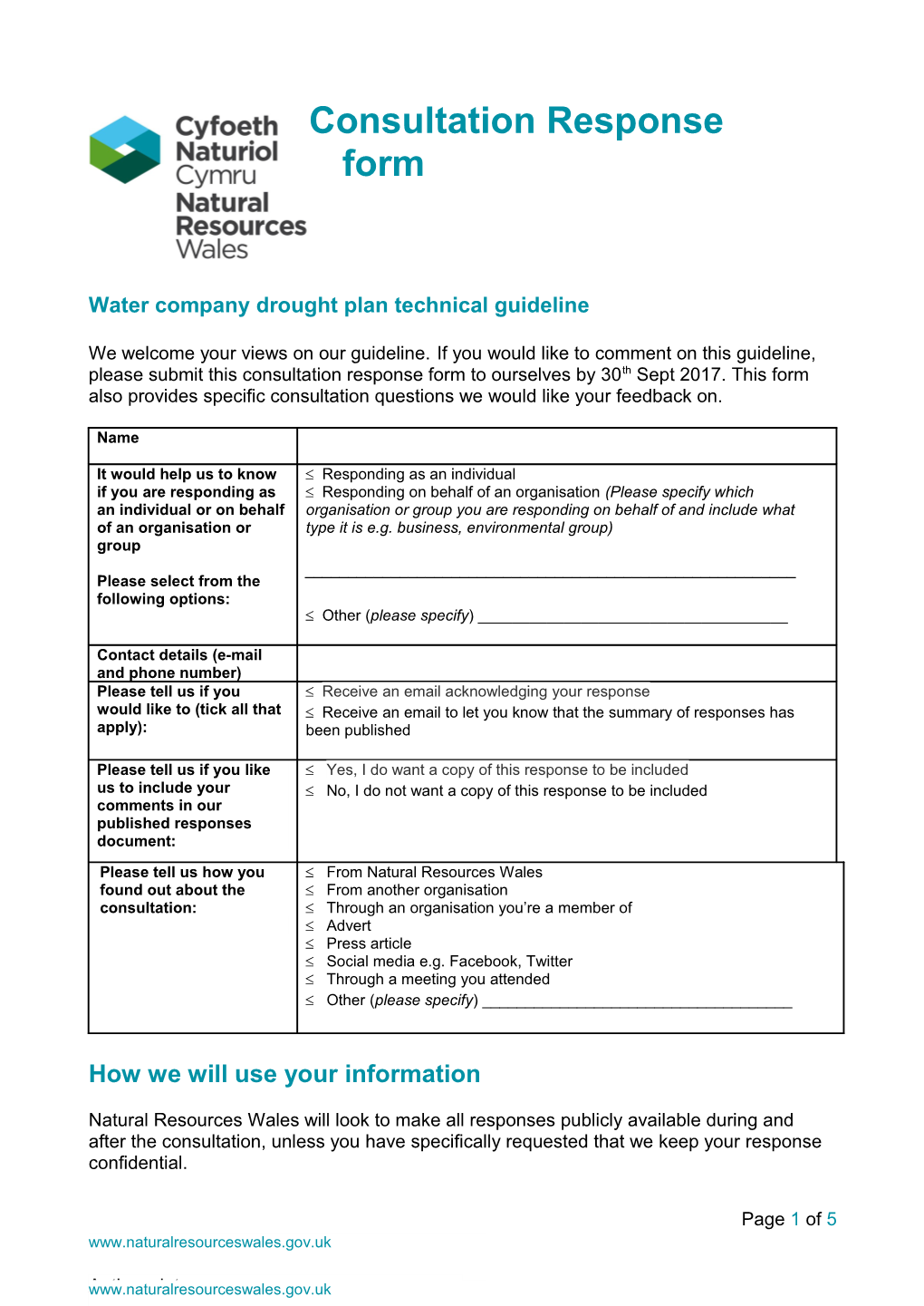 Water Company Drought Plan Technical Guideline