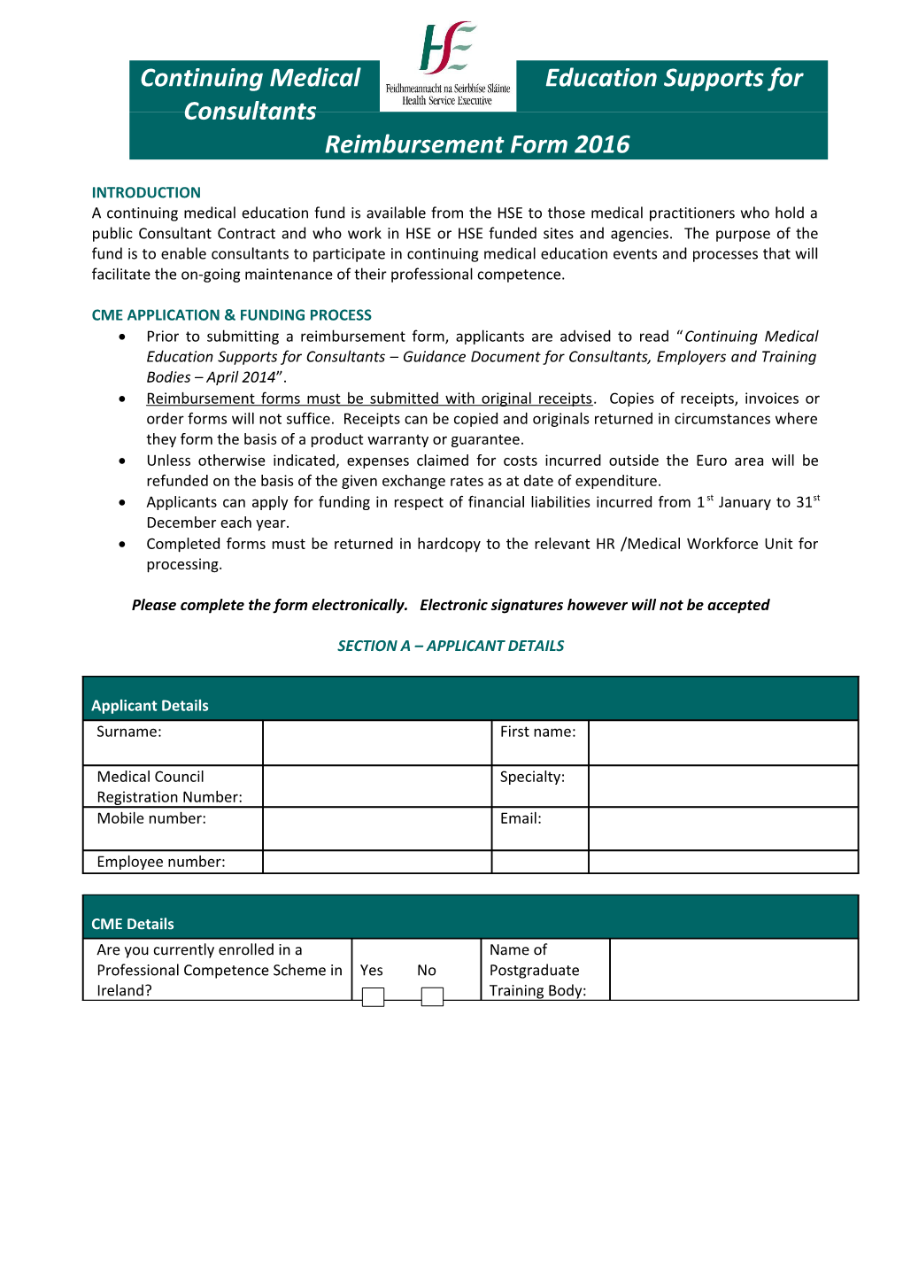 Cme Application & Funding Process