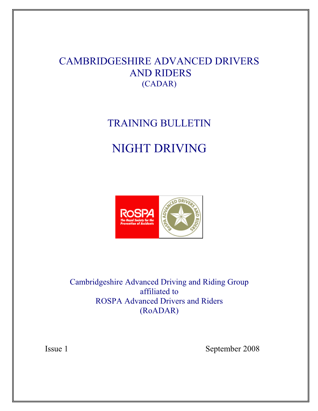 Cambridgeshire Advanced Driving Group