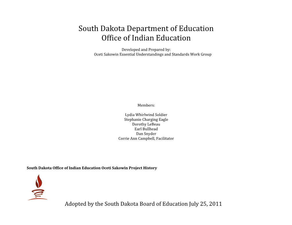 Oceti Sakowin Essential Understandings and Standards