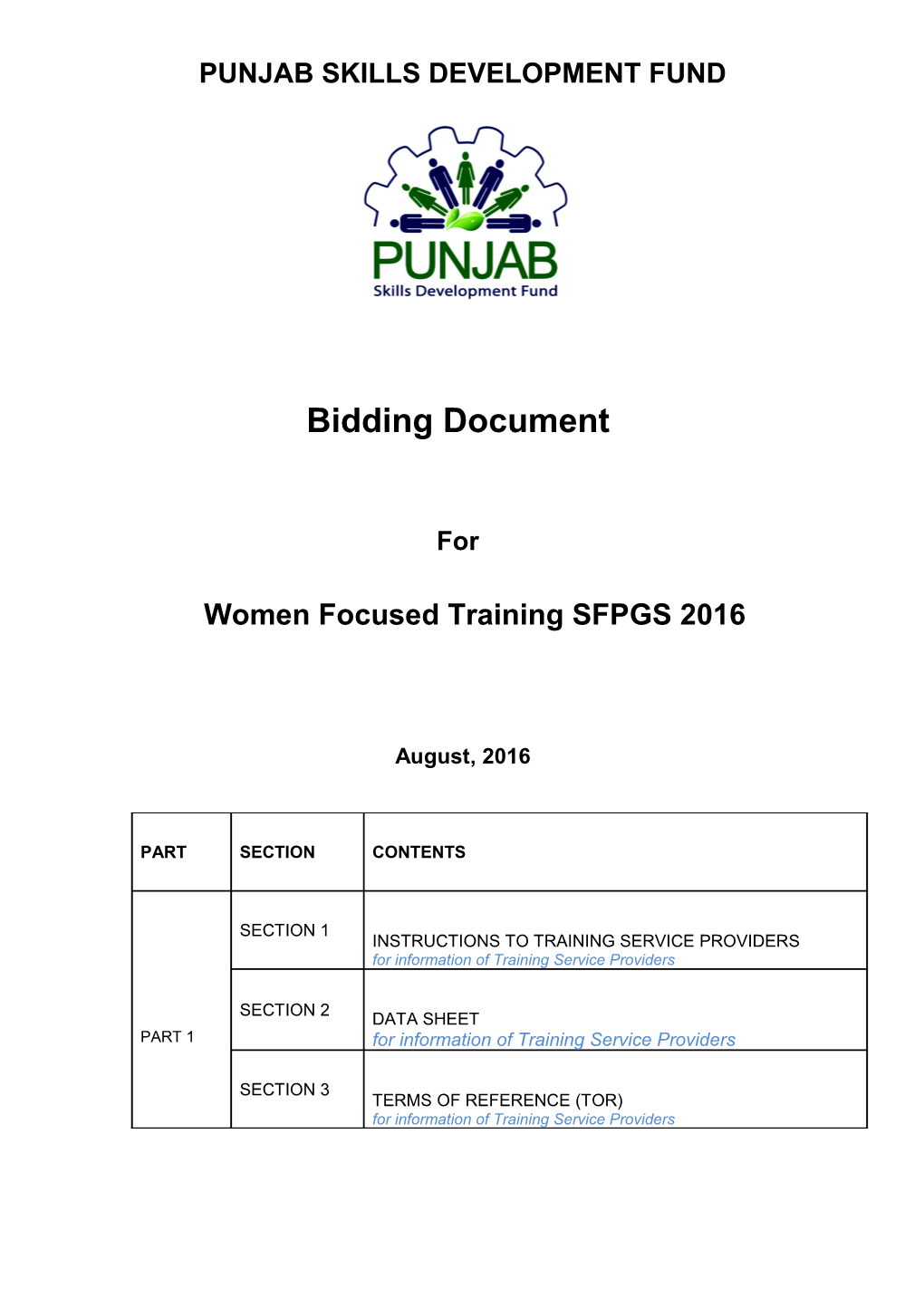 SECTION 5: Trade Wise Technical Proposal