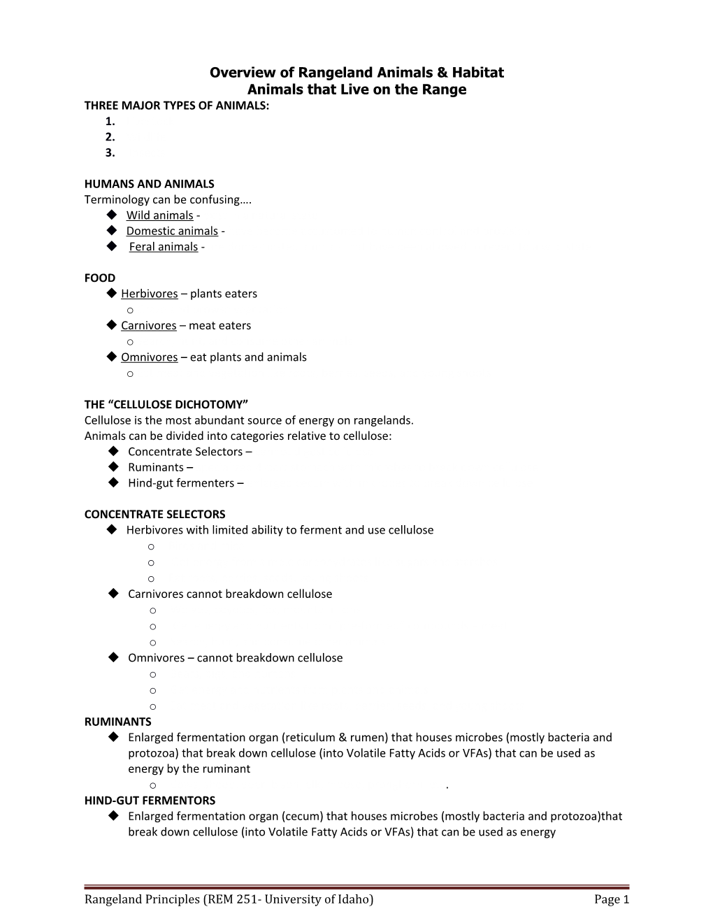 Overview of Rangeland Animals & Habitat