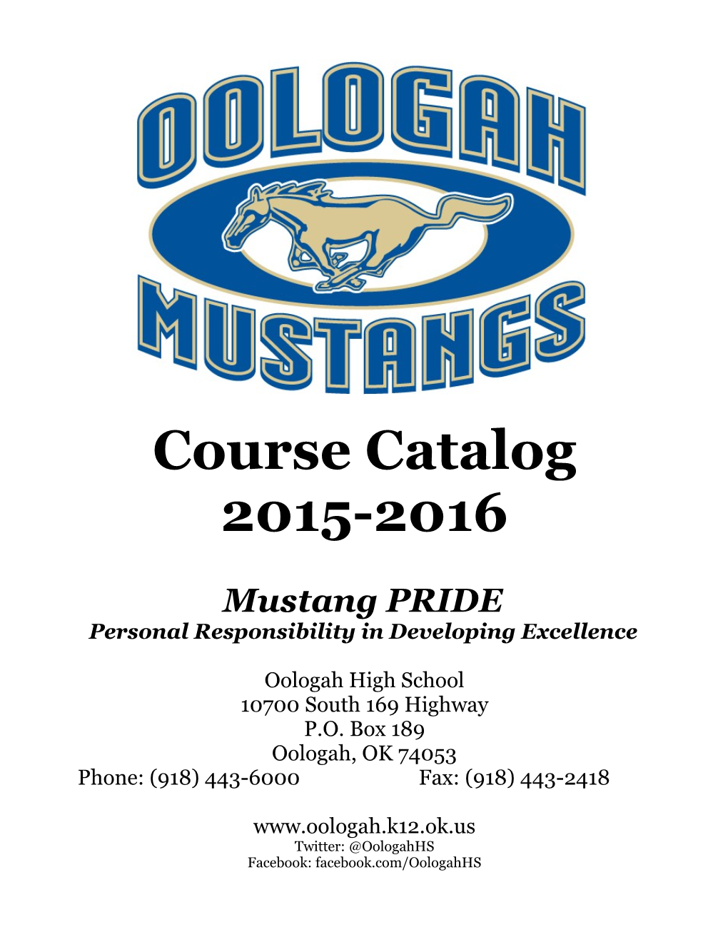 Oologah High School 2015-2016 Course Catalog