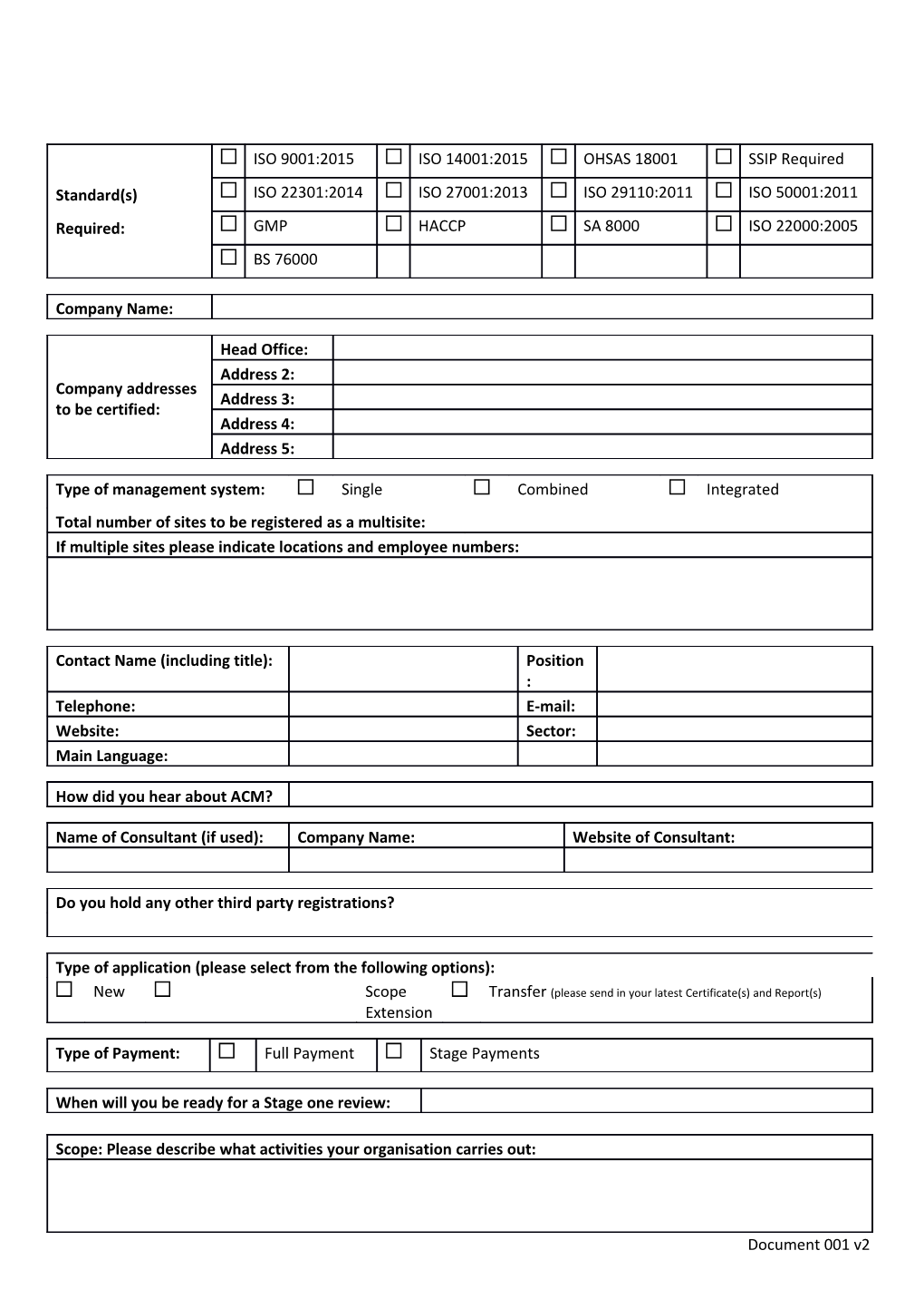 Please Send Back Filled Form To