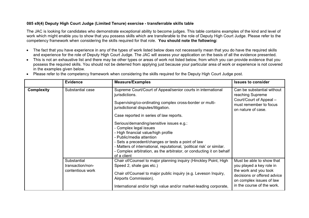 Exceptionality Table (Final)