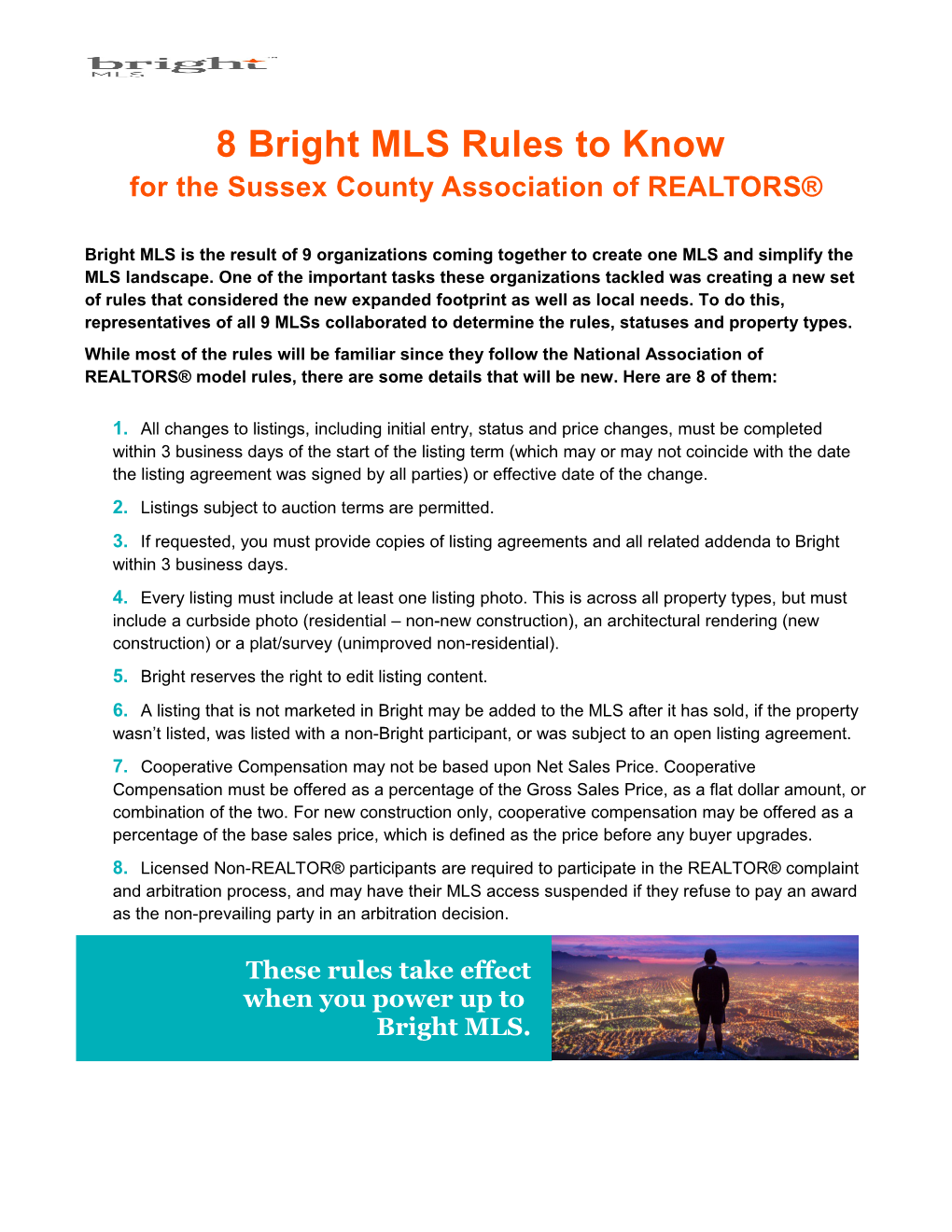 8 Bright MLS Rules to Know for the Sussex County Association of REALTORS