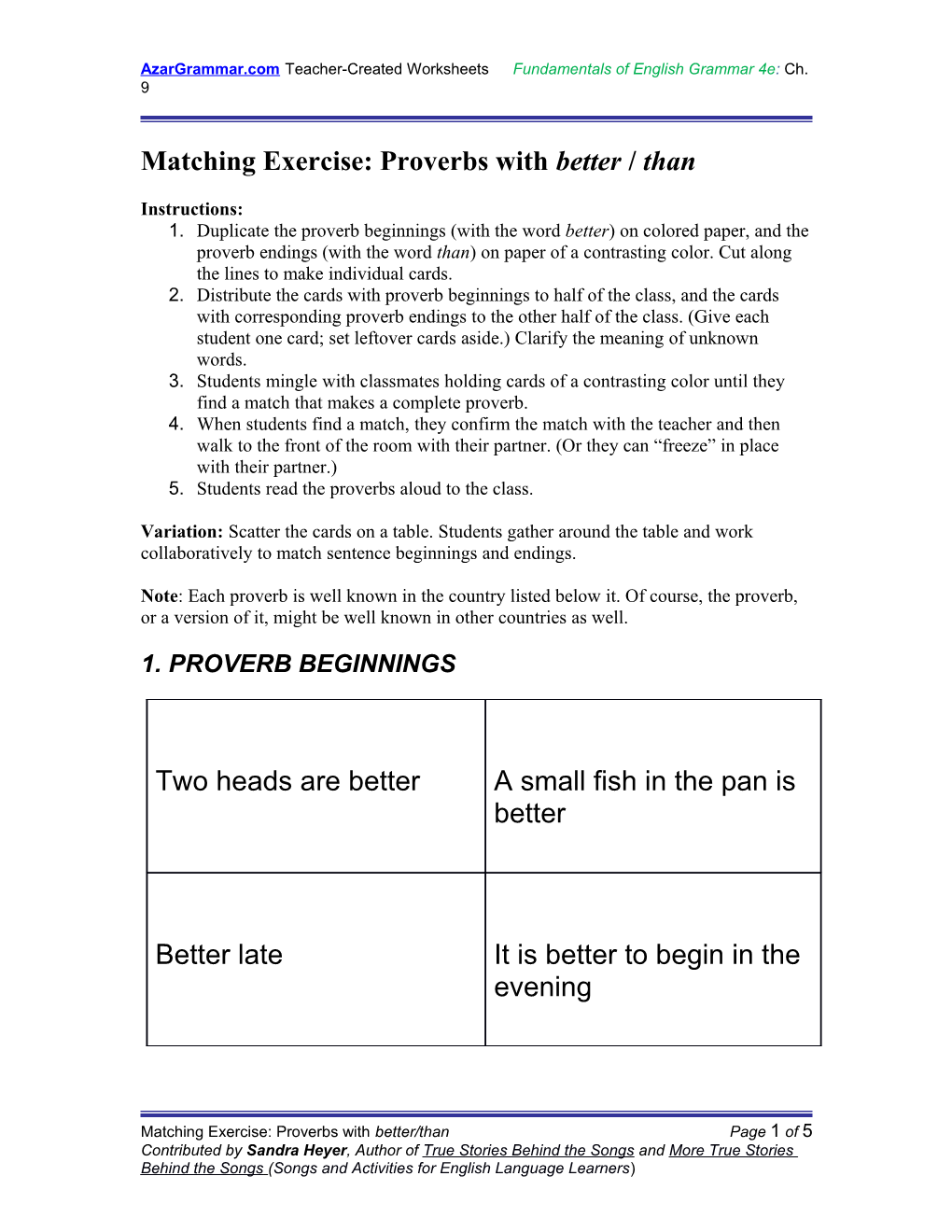 Parallel Structures Practice