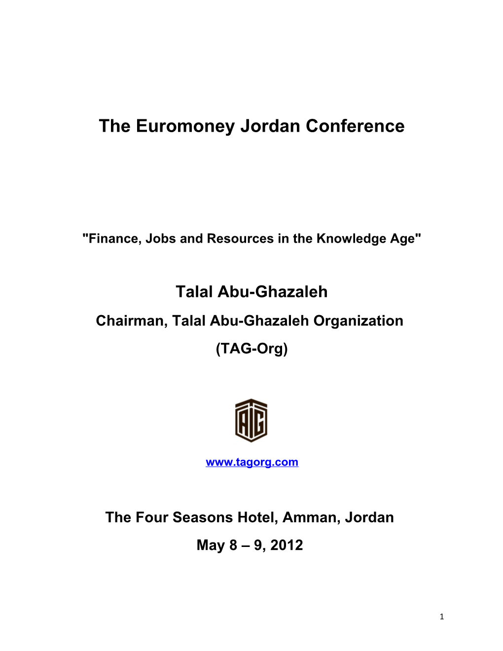 The Euromoney Jordan Conference