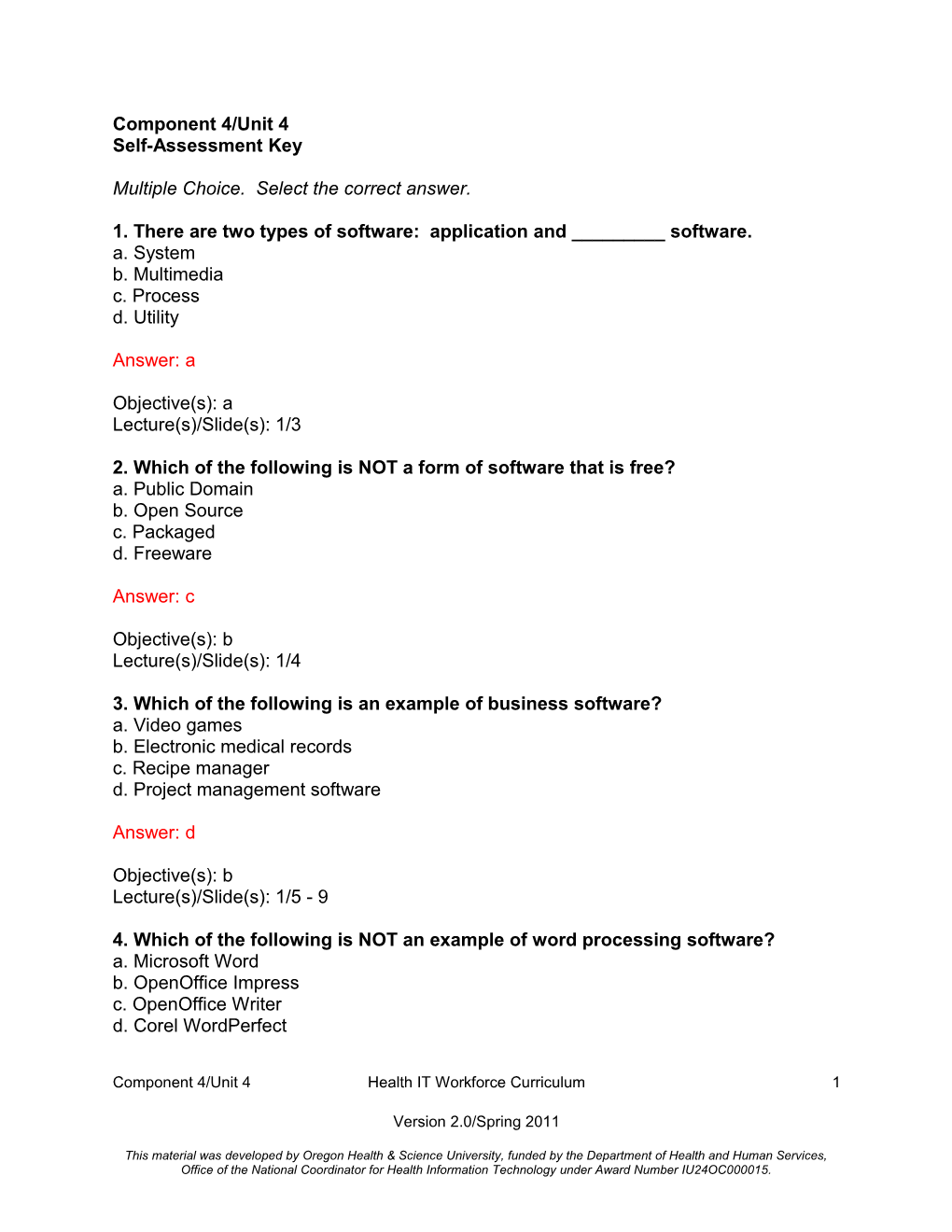 Component 4/Unit 4