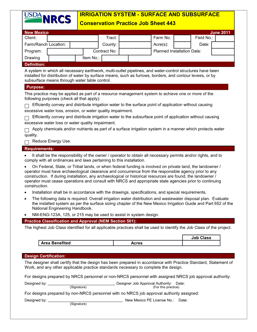 Irrigation System - Surface and Subsurface