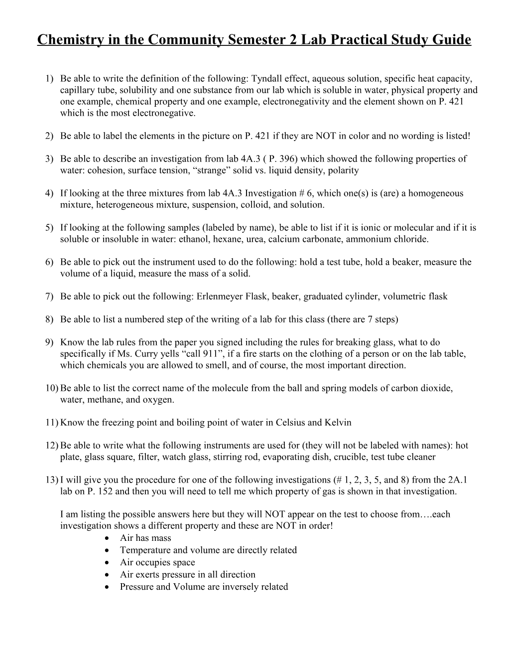 Biology Semester 1 Final Review Sheet