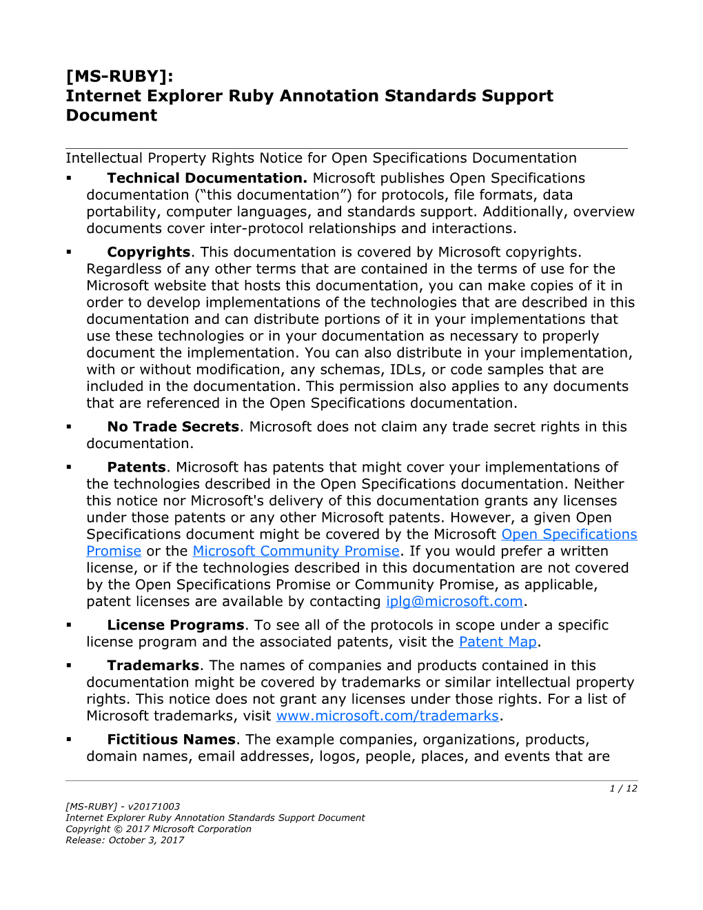 Internet Explorer Ruby Annotation Standards Support Document