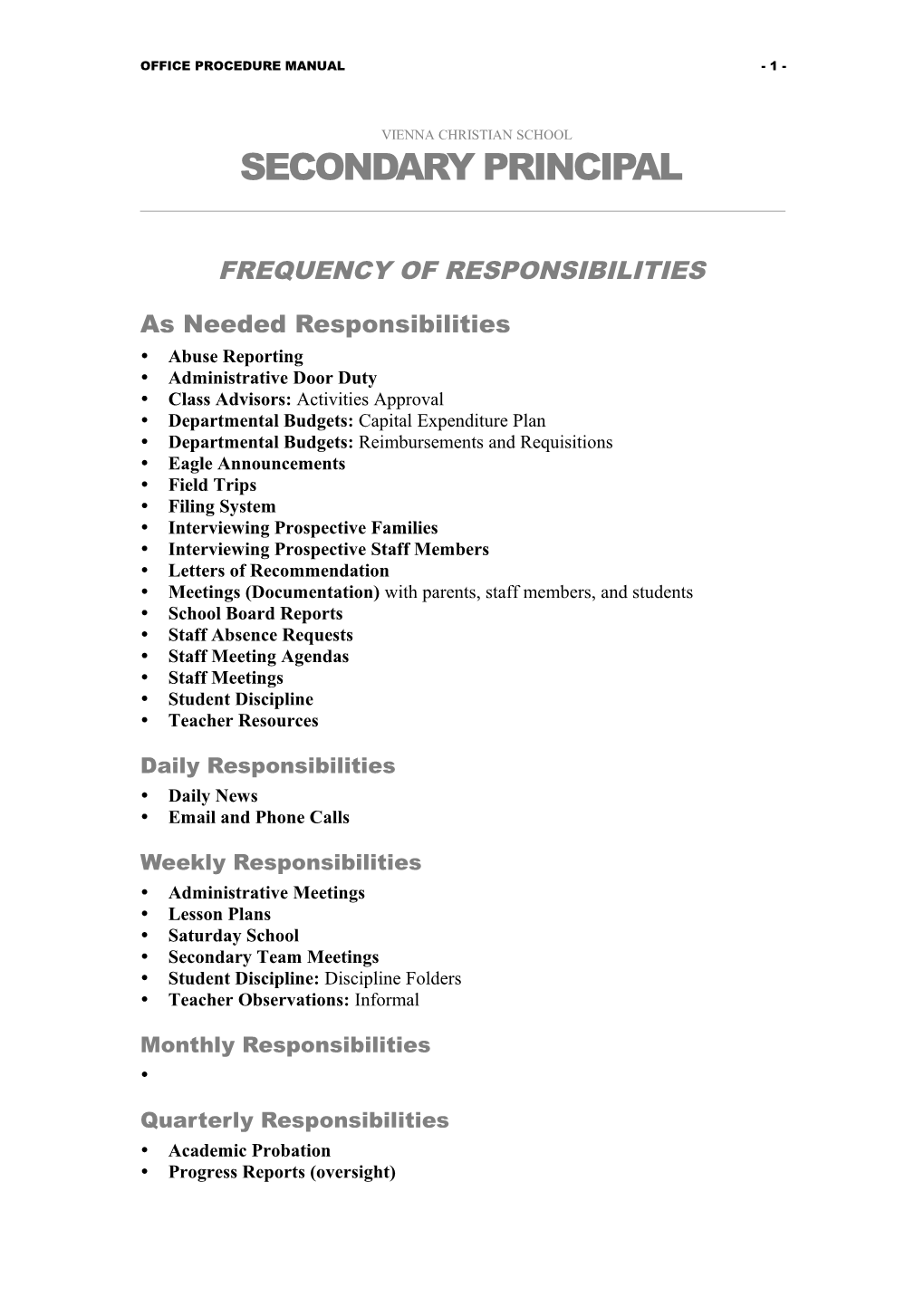 Office Procedure Manual - 1