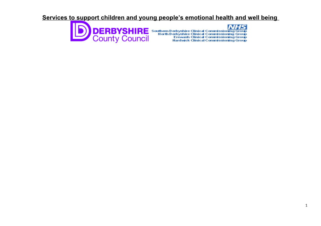 Services to Support Children and Young Peoples Emotional Health and Well Being