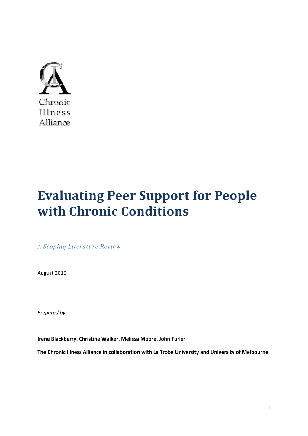 Evaluating Peer Supportfor People with Chronic Conditions