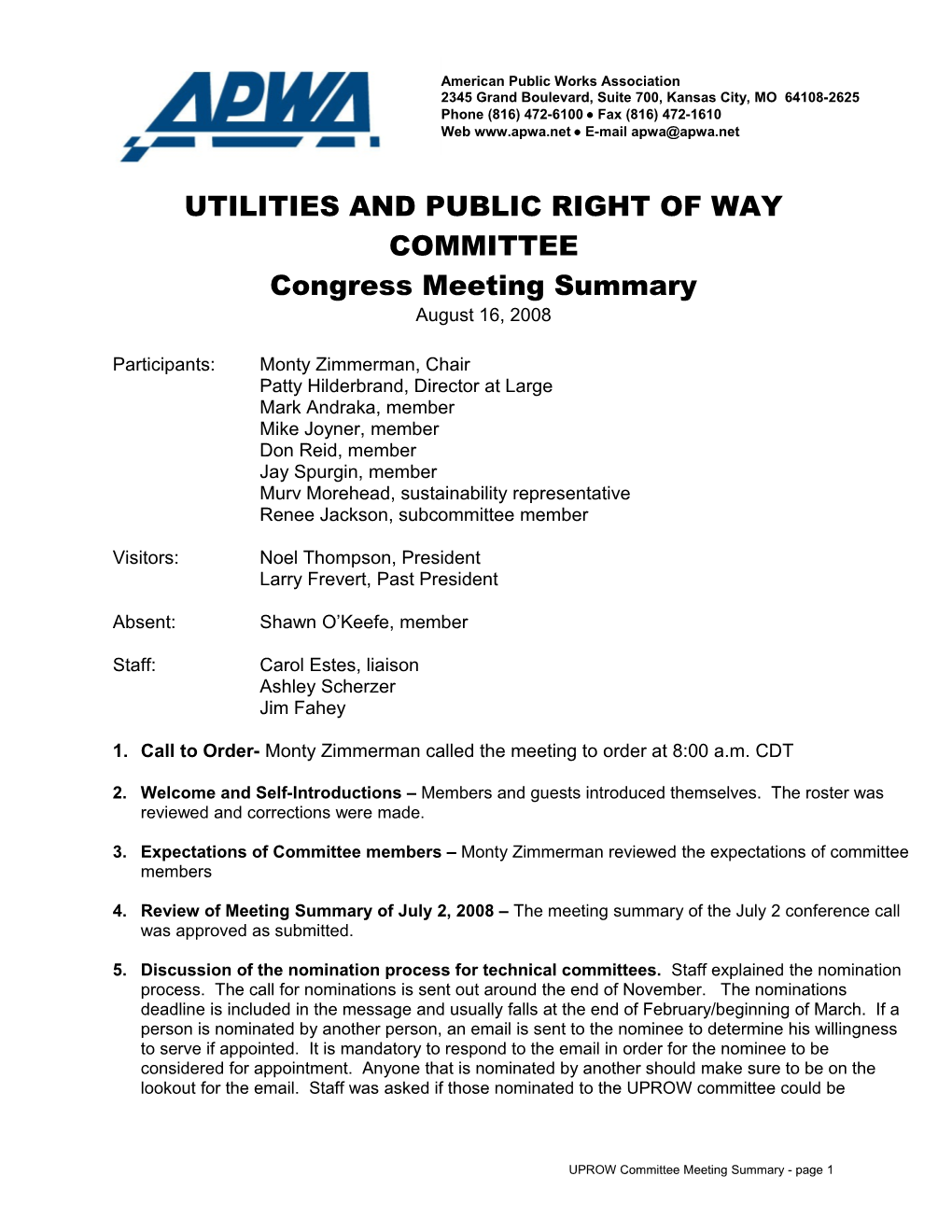 Utilities and Public Right of Way