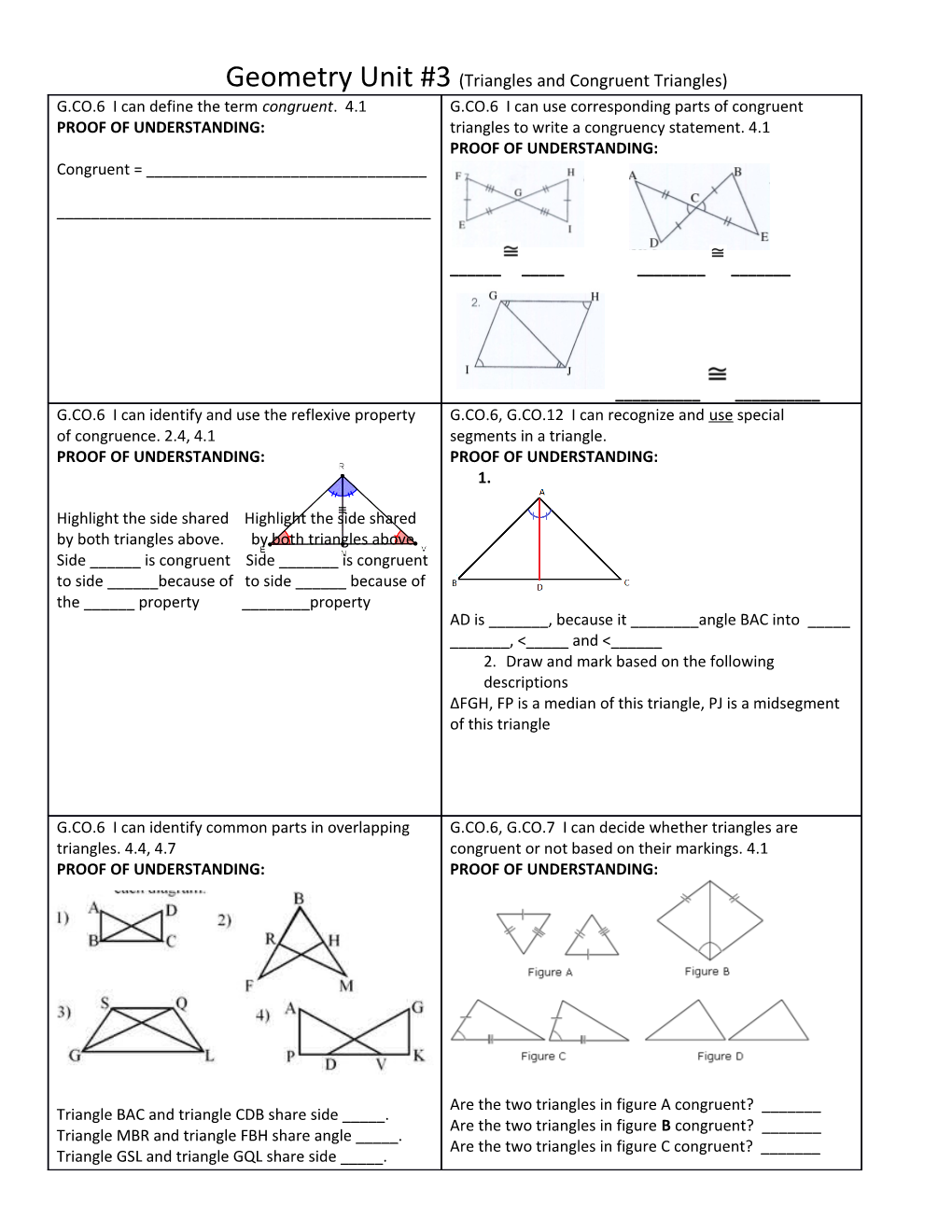 Geometry Unit #3(Triangles and Congruent Triangles)