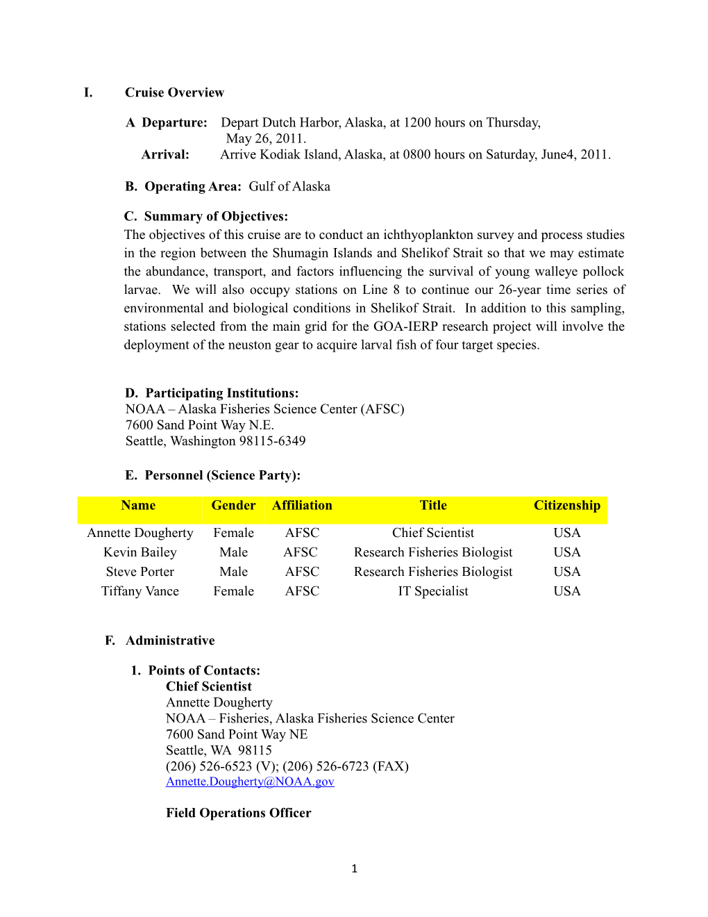 Cruise Instructions Template