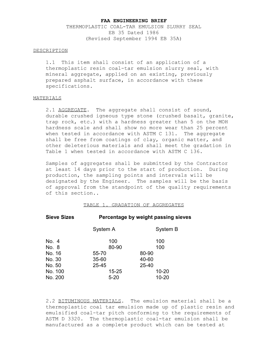 Faa Engineering Brief