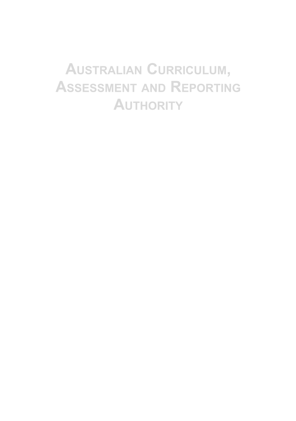 Australian Curriculum, Assessment and Reporting Authority