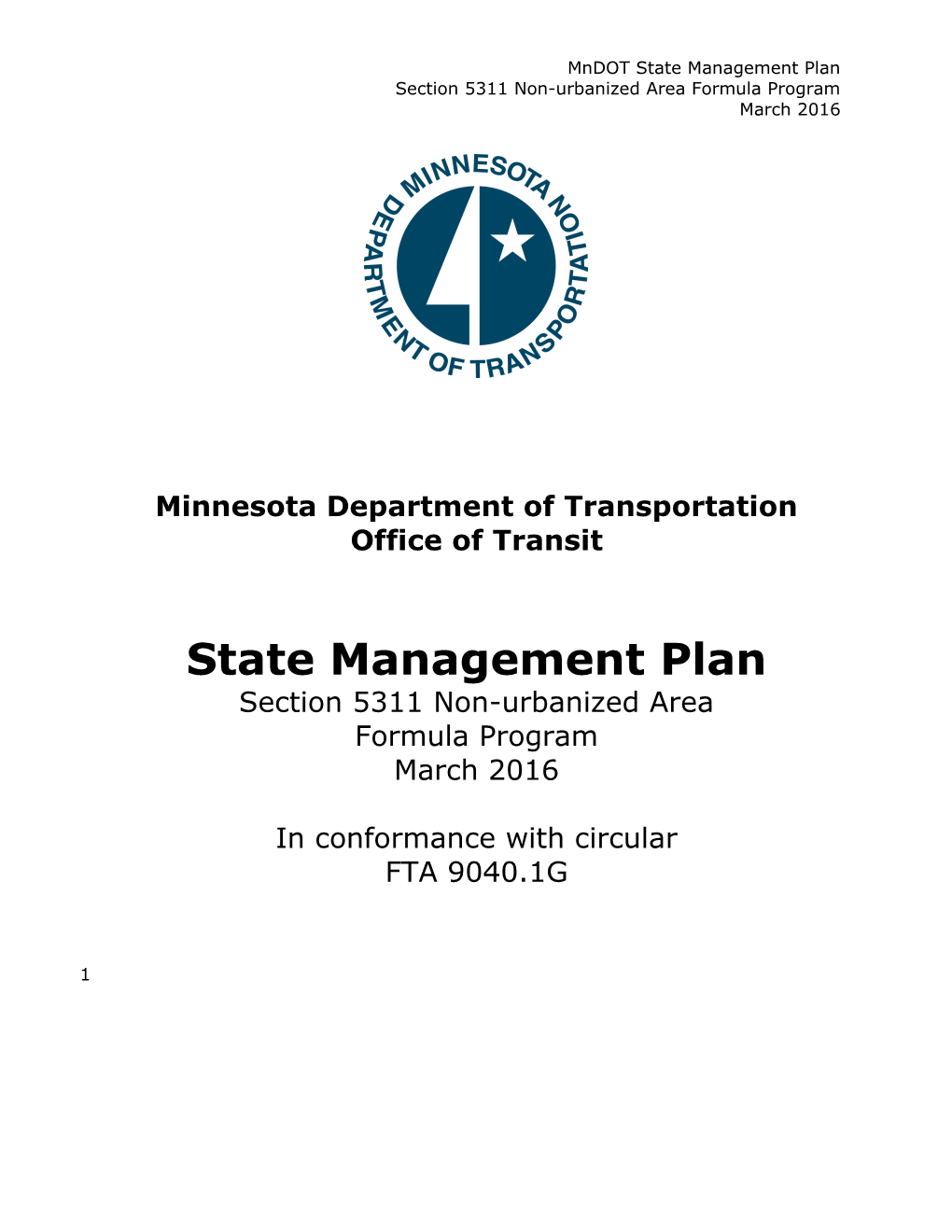Mndot State Management Plan