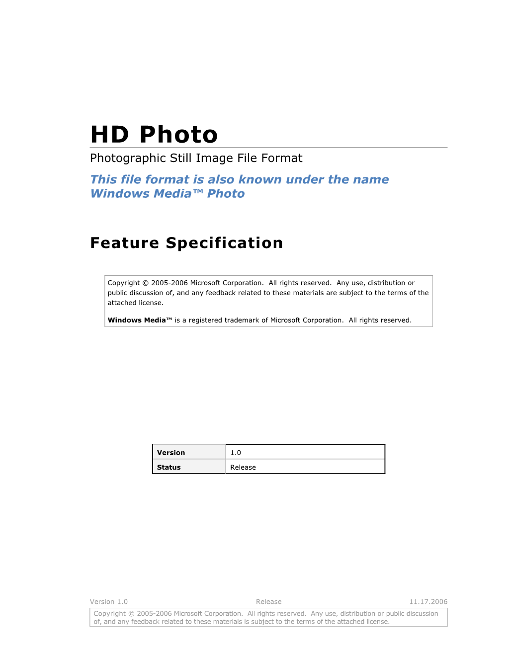This File Format Is Also Known Under the Name Windows Media Photo