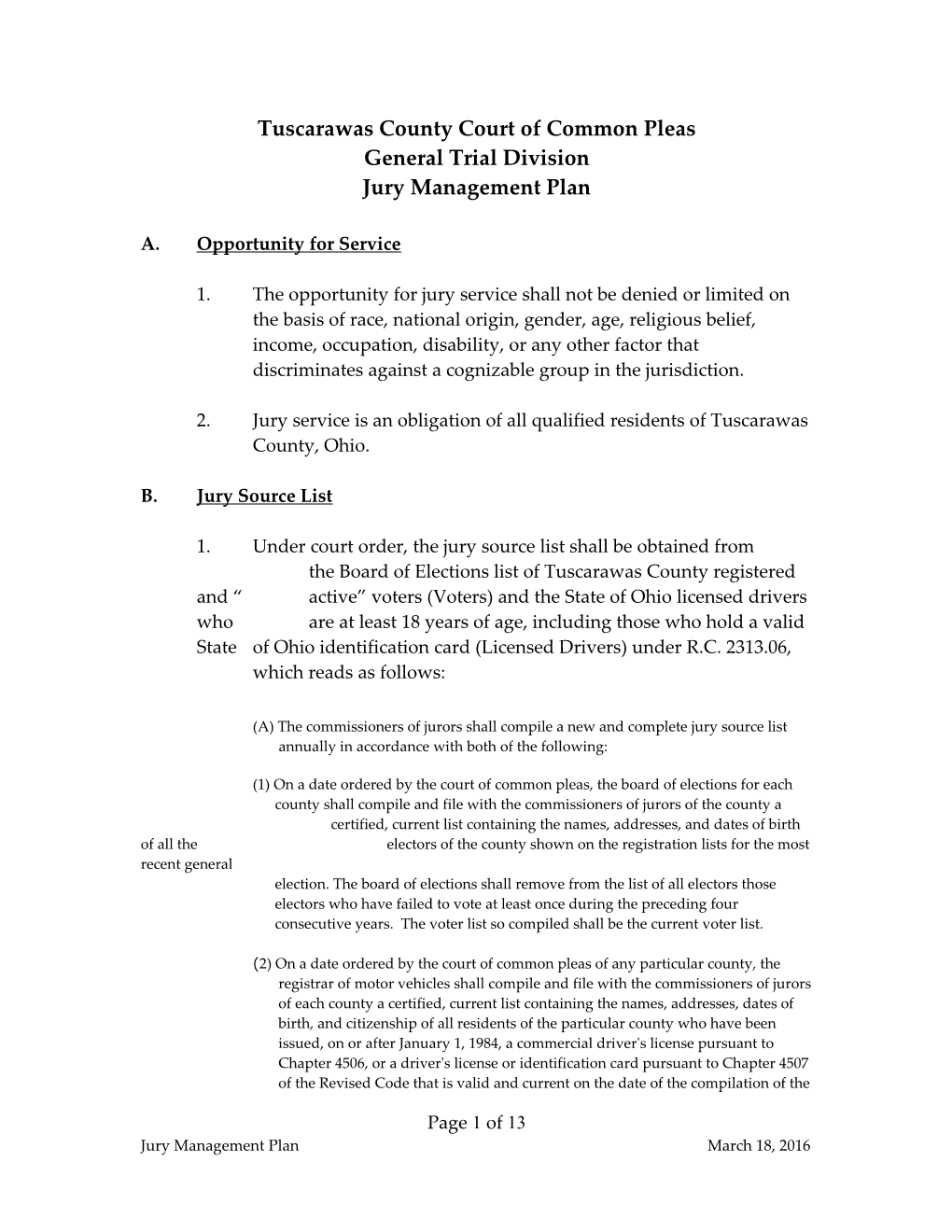 Jury Use and Management Plan